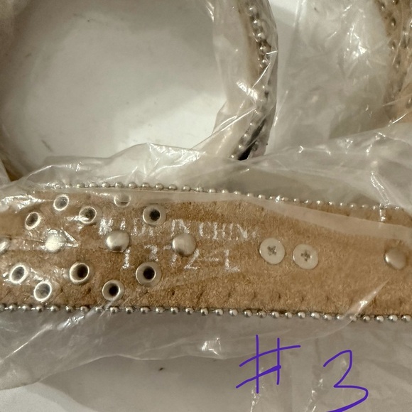 Brown Leather Belt with Silver Buckle - Picture 2 of 2